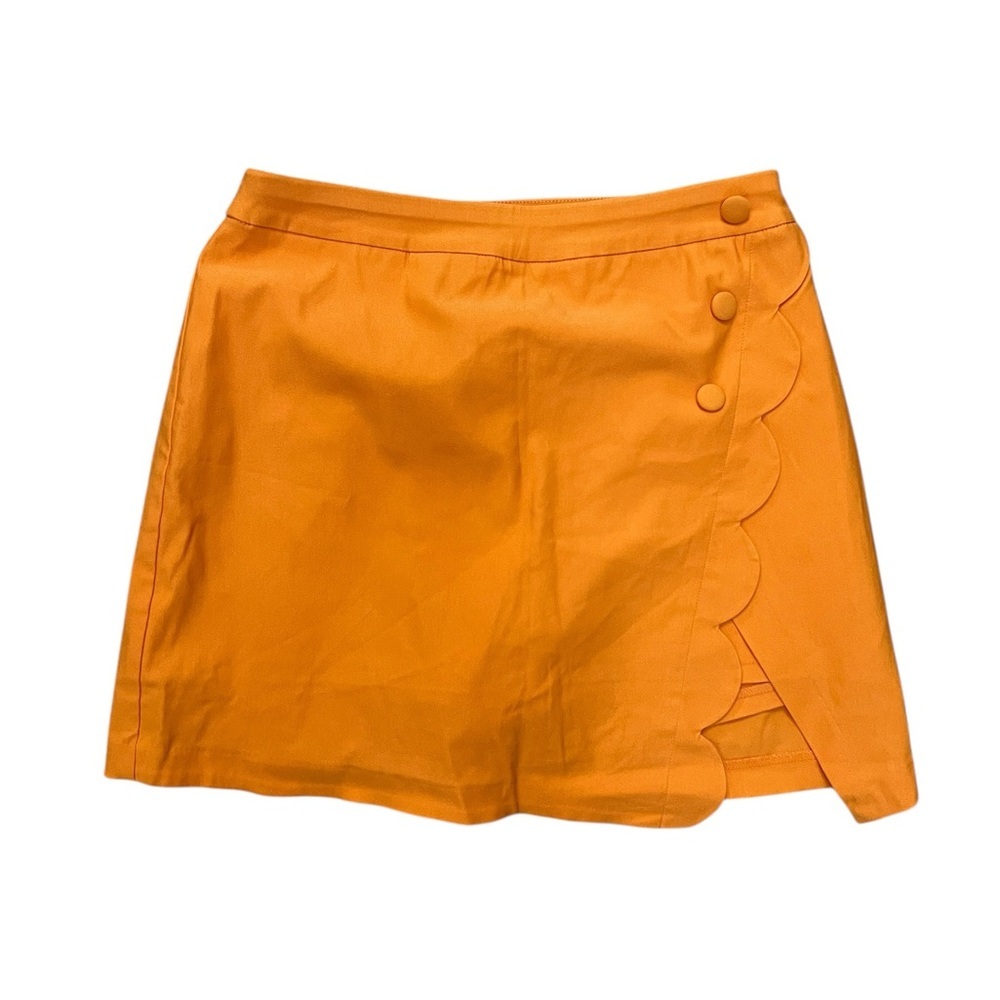 Cato Orange Scalloped Skort Skirt‎ Womens 8 NWT